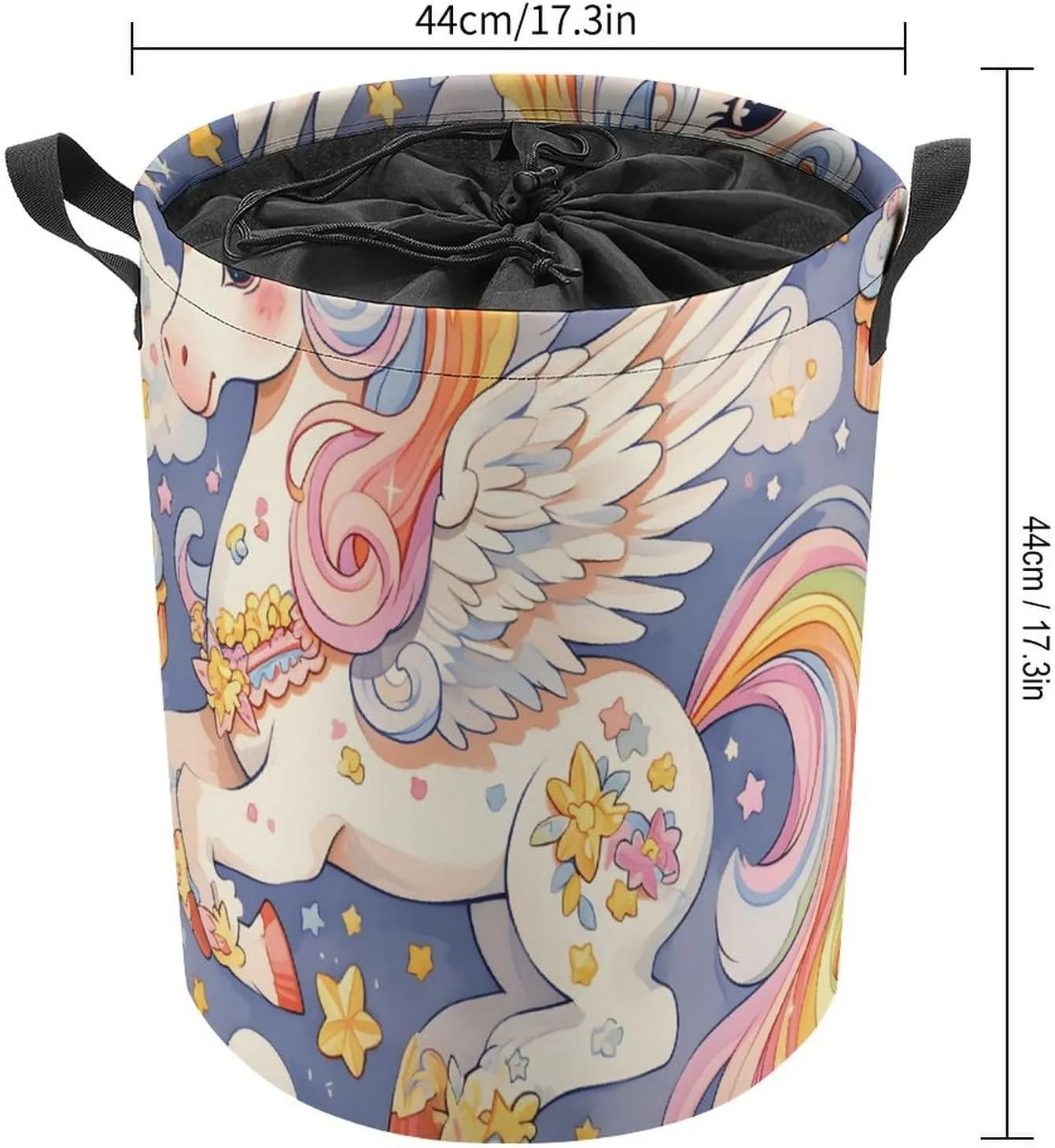 Laundry Hampers, Large Drawstring Laundry Bag, Removable Laundry Bags, Collapsible Storage Bin with Handles for Home Organization, Kids Room, Nursery Painting