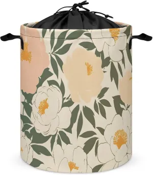 Laundry Hampers, Large Drawstring Laundry Bag, Removable Laundry Bags, Collapsible Storage Bin with Handles for Home Organization, Kids Room, Nursery Petal