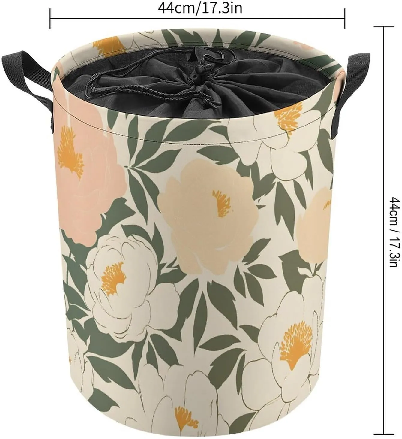 Laundry Hampers, Large Drawstring Laundry Bag, Removable Laundry Bags, Collapsible Storage Bin with Handles for Home Organization, Kids Room, Nursery Petal