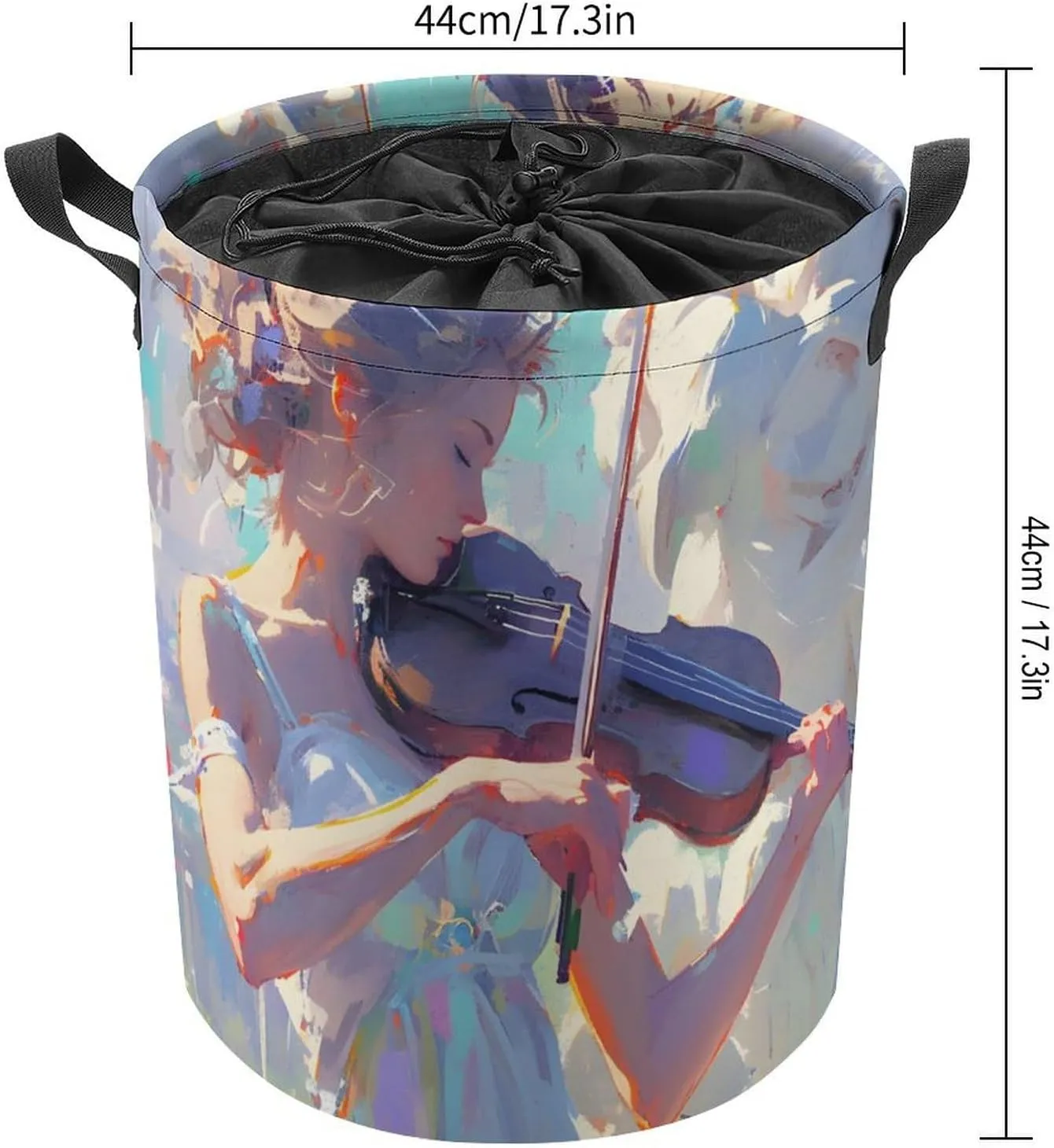 Laundry Hampers, Large Drawstring Laundry Bag, Removable Laundry Bags, Collapsible Storage Bin with Handles for Home Organization, Kids Room, Nursery String Instrument