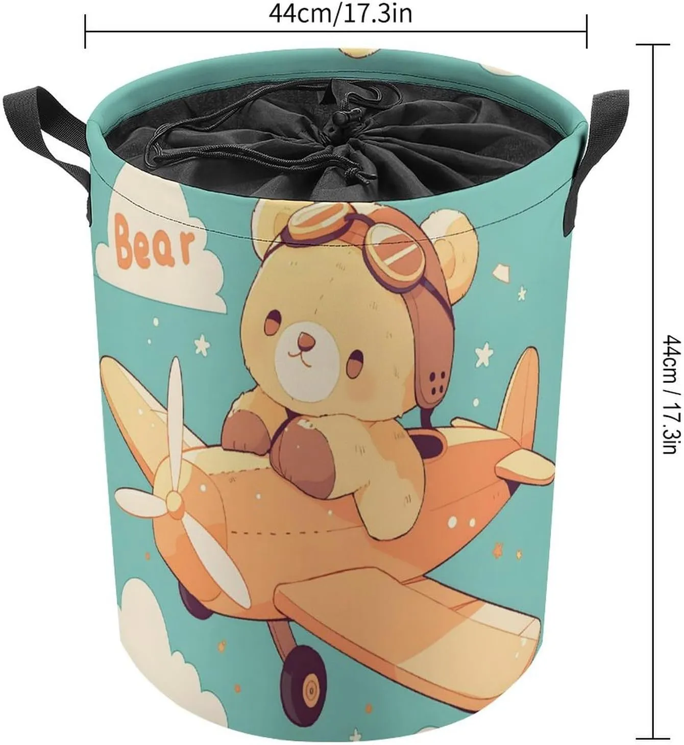 Laundry Hampers, Large Drawstring Laundry Bag, Removable Laundry Bags, Collapsible Storage Bin with Handles for Home Organization, Kids Room, Nursery Vehicle