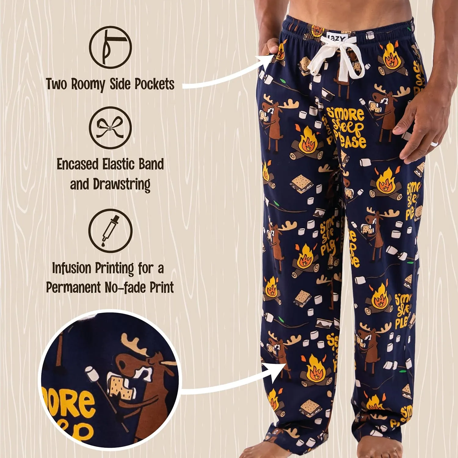 Lazy One Animal Pajama Pants for Men, Men's Separate Bottoms, Lounge Pants