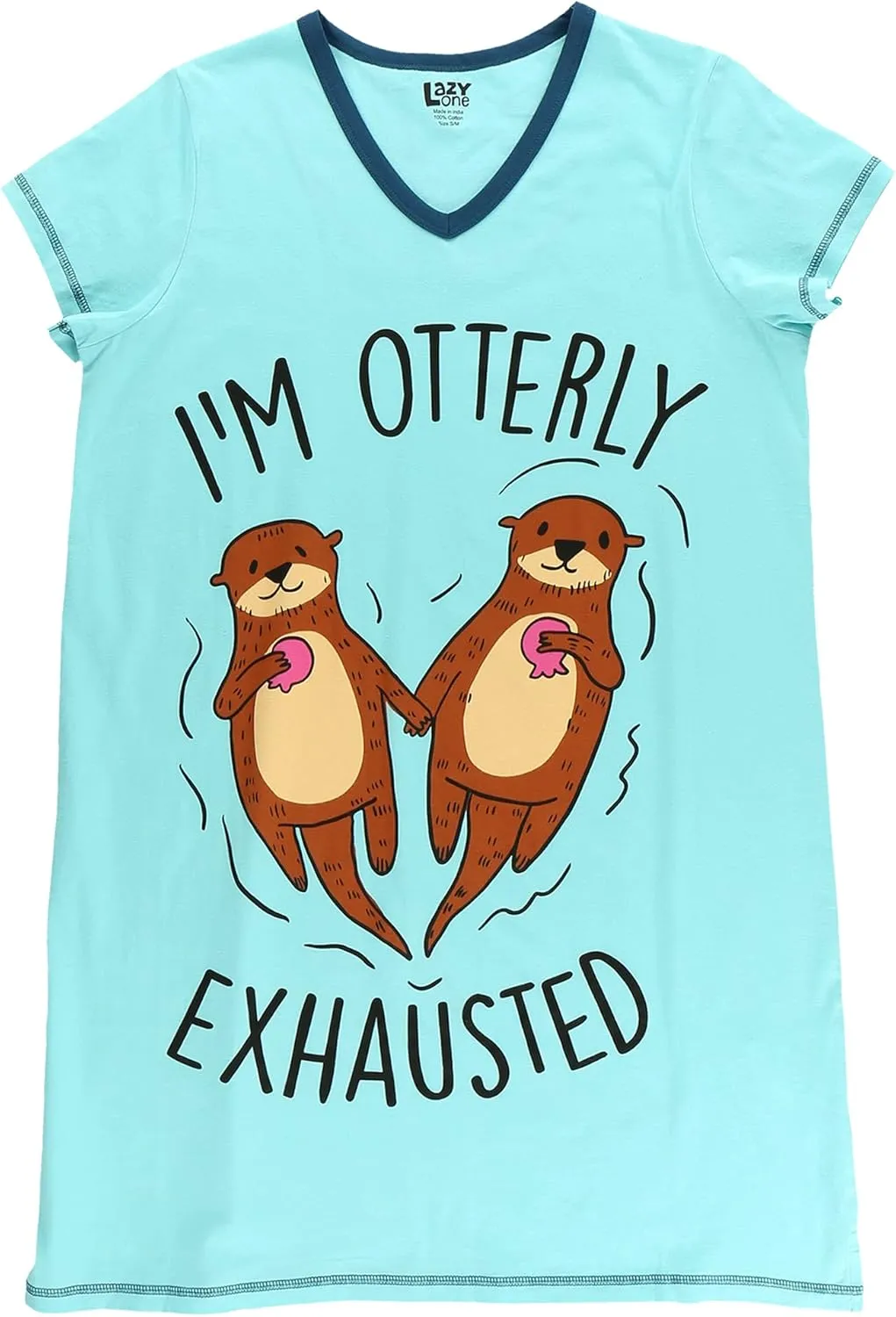 Lazy One Women's Nightgown, Funny V-Neck Sleep Shirt for Women, Novelty Pajama Shirts
