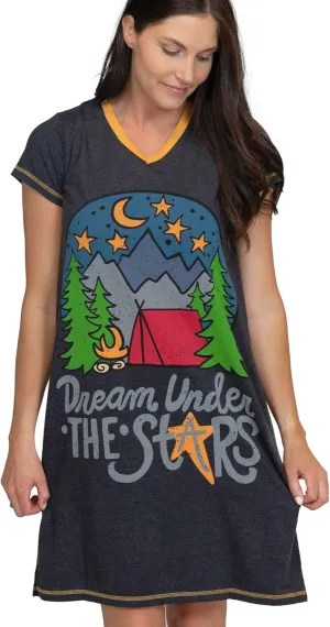 Lazy One Women's Nightgown, Funny V-Neck Sleep Shirt for Women, Novelty Pajama Shirts