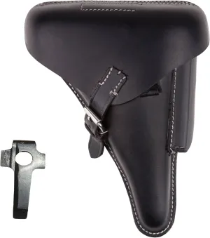 Leather Gun Holster for Men & Women, WII German Lugar P08 Holster with Buckle Closure, Right Handed Leather Holster