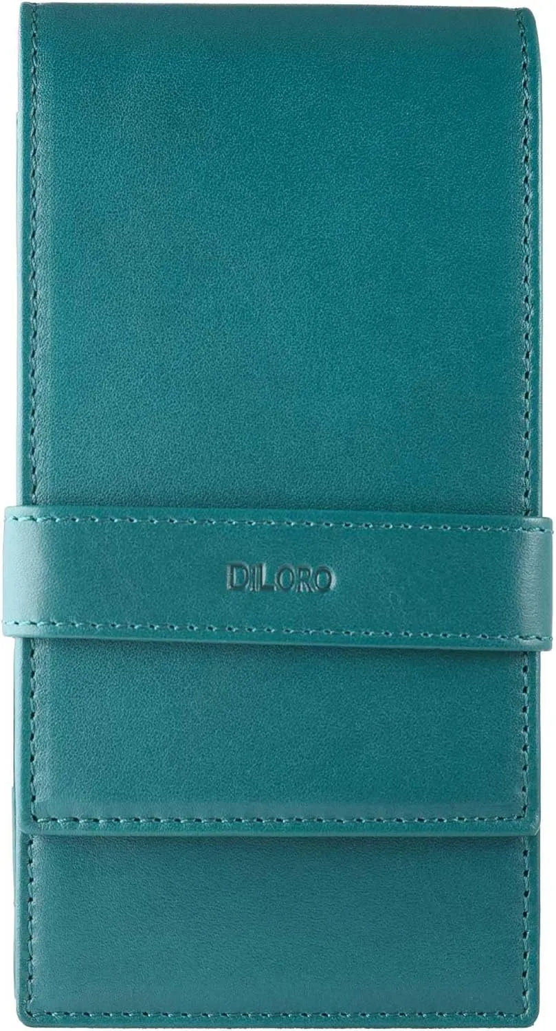Leather Quad Pen Case Pencil Pouch Holder for Four Fountain Ballpoint Rollerball Pens and Pencils