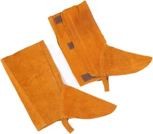 Leather Welding Spats Welder Shoe Protector, Welding Safety Shoes Protectors, Welding Gaiters, Fire Resistant Boot & Shoes Covers, Heat and Abrasion Resistant Welder Protective Foot Covers (1 Pair)