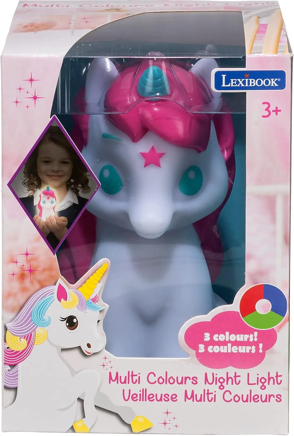 Lexibook - Color Nightlight for Children's Room, Colour Change, Smooth Light, Battery Included, White, NLJ01UNI