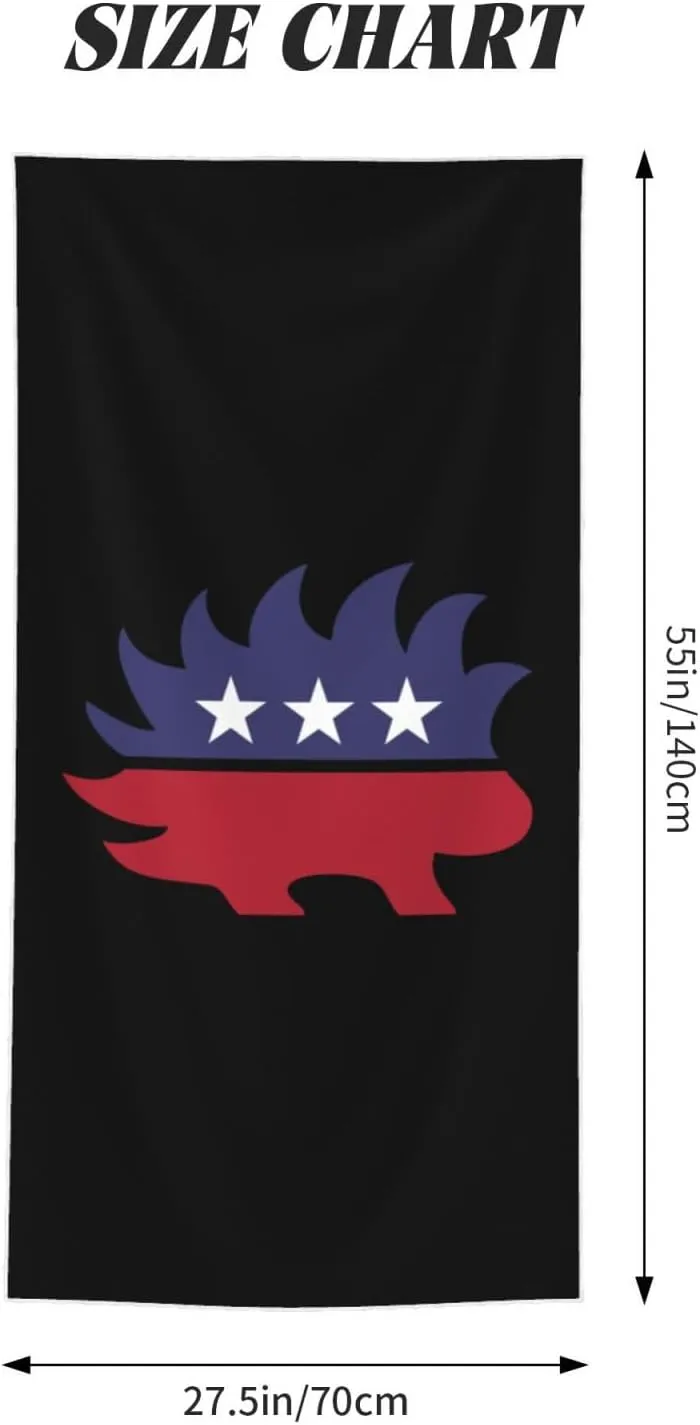 Libertarian Porcupine Beach Towel 55x27.5 Inches - Ultra Soft Quick Dry Sand Towel, Lightweight Large Bath Towel for Pool, Summer, Travel