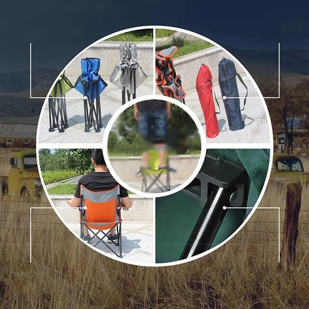 Lightweight Camping Chair Folding Padded Deck Chair Backchair Beach Chair Fishing Chair Portable Lounge Chair Outdoor Armchair with Cup Holder Outdoor Hiking (Color : A)