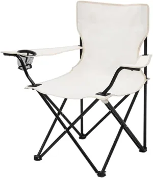 Lightweight Camping Chair Outdoor Folding Chair with Armrests Ultra Light Portable Camping Chair Back Recliner Leisure Chair Fishing Stool Outdoor Hiking, 50*50*80cm, White