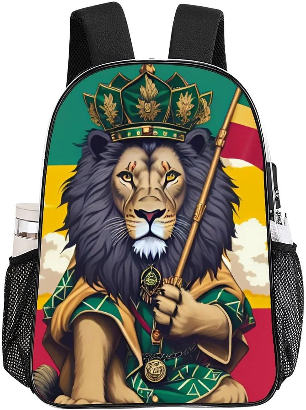 Lightweight Daypack Backpack for Trekking Work Running - Big Capacity Multipurpose Transparent Bookbag, Lion Judah Marijuanaweed Smoke Art Business Computer Bag