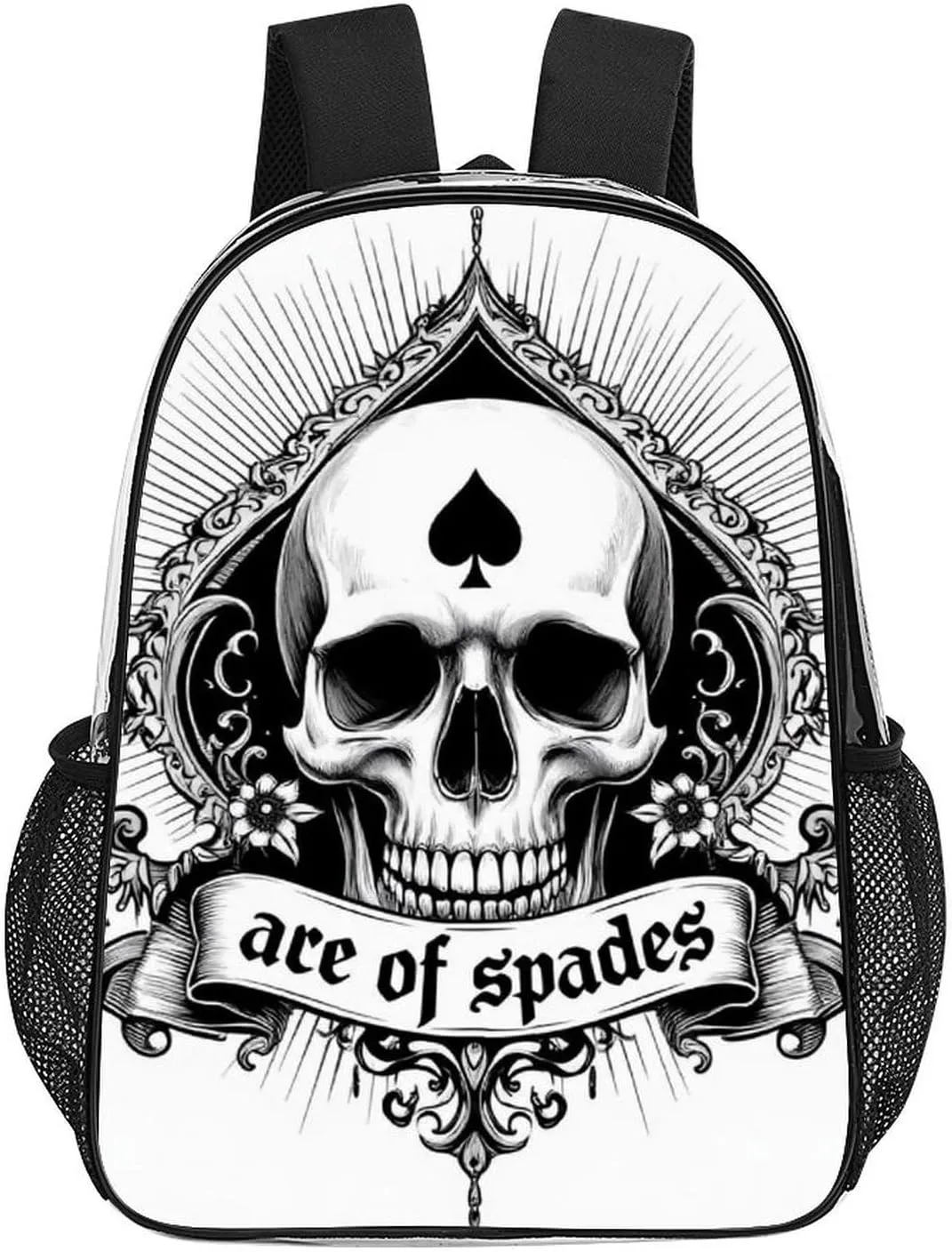 Lightweight Daypack Bookbag for Trekking Business Walking Cycling - Big Capacity Transparent Multipurpose Carry On Bag, Ace Of Spades Skull Art Business Computer Bag