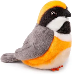 lilizzhoumax Lifelike Long-Tailed Shrike-Gray Stuffed Animal 5",Bird Plush Toy,Cute Plush, Girl Toys,Christmas Children's Gift for Kids, Baby Gift