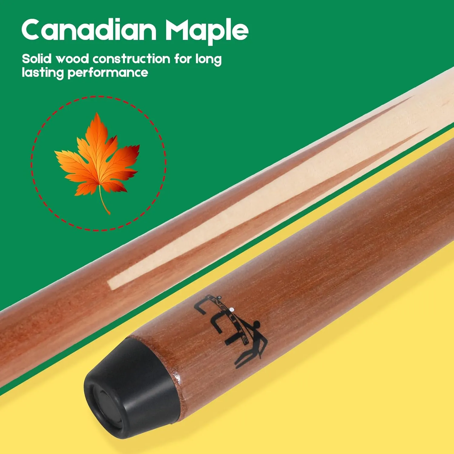 LING LI TE LLT1-Piece Canadian Maple Billiard Pool Cue Stick- 4-Prong House/Bar Cue Stick…