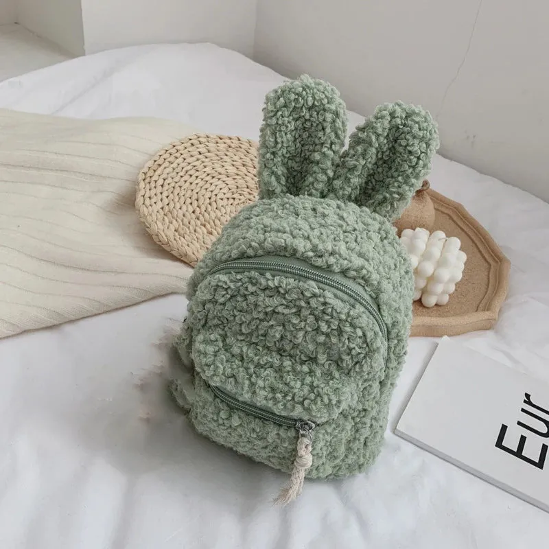 Little Woolen Eared Rabbit Children's Holiday Backpack Plush Toy Kindergarten Bag Cute Coin Purse Children Birthday Gifts