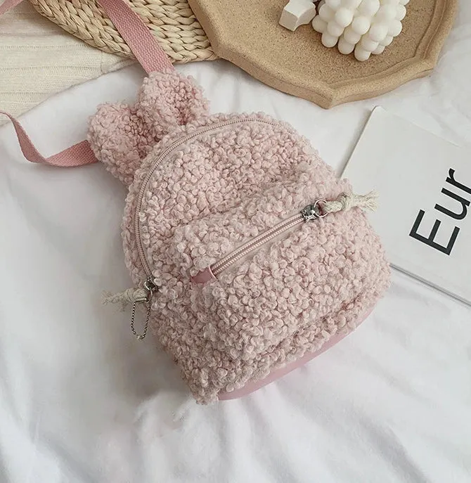 Little Woolen Eared Rabbit Children's Holiday Backpack Plush Toy Kindergarten Bag Cute Coin Purse Children Birthday Gifts