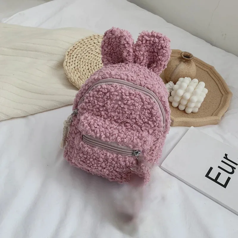 Little Woolen Eared Rabbit Children's Holiday Backpack Plush Toy Kindergarten Bag Cute Coin Purse Children Birthday Gifts