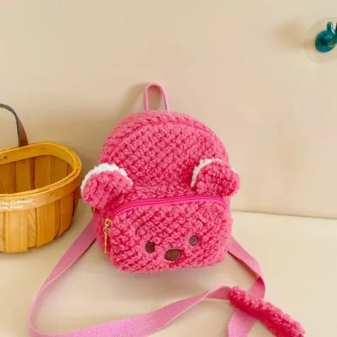 Little Woolen Eared Rabbit Children's Holiday Backpack Plush Toy Kindergarten Bag Cute Coin Purse Children Birthday Gifts