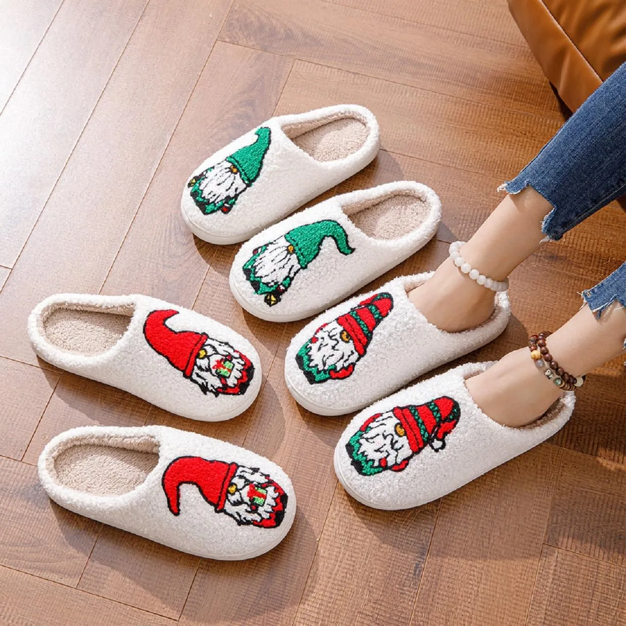 LNERIP Animal Slippers Fruit Slippers Plant Slippers Various Cartoon Patterns Fluffy Soft Memory Foam Retro Indoor Outdoor Home Couple Shoes