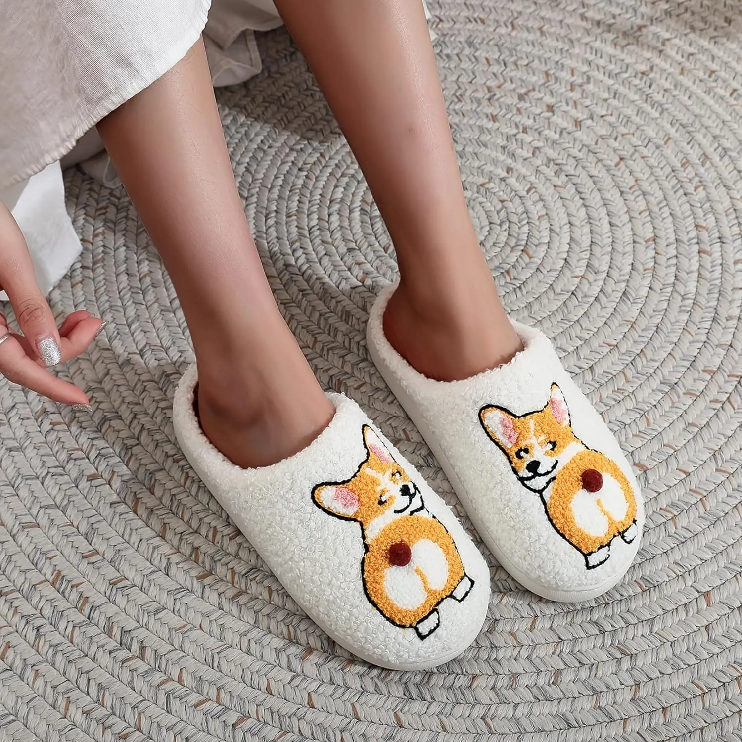 LNERIP Slippers Winter Womens Mens Fluffy Plush Slippers Animals Cute Cartoon House Slippers Cuddly Warm Shoes Indoor Outdoor Girls Women