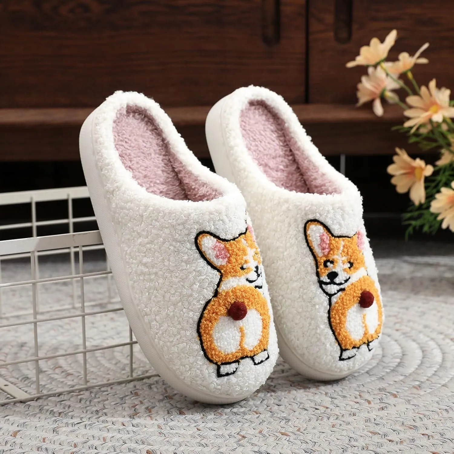 LNERIP Slippers Winter Womens Mens Fluffy Plush Slippers Animals Cute Cartoon House Slippers Cuddly Warm Shoes Indoor Outdoor Girls Women