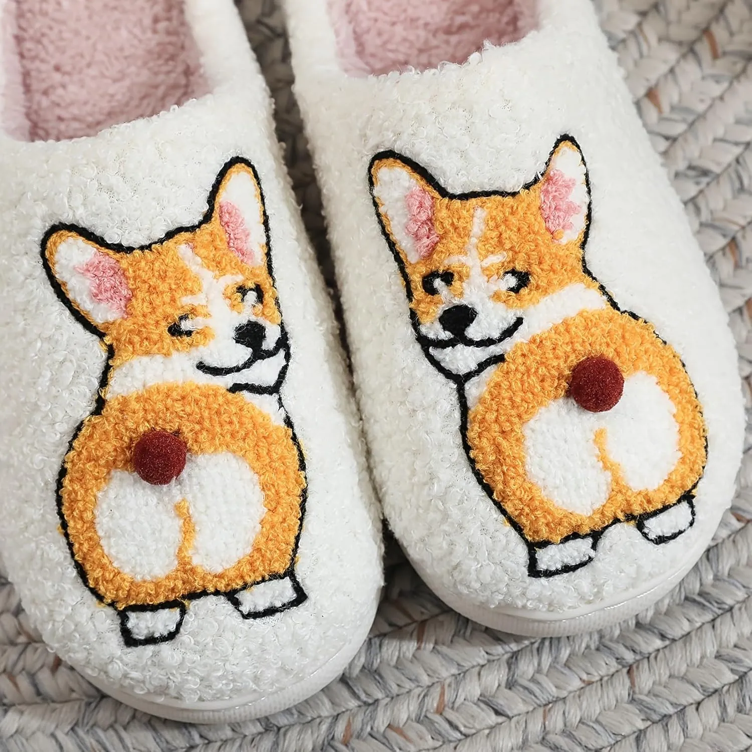 LNERIP Slippers Winter Womens Mens Fluffy Plush Slippers Animals Cute Cartoon House Slippers Cuddly Warm Shoes Indoor Outdoor Girls Women