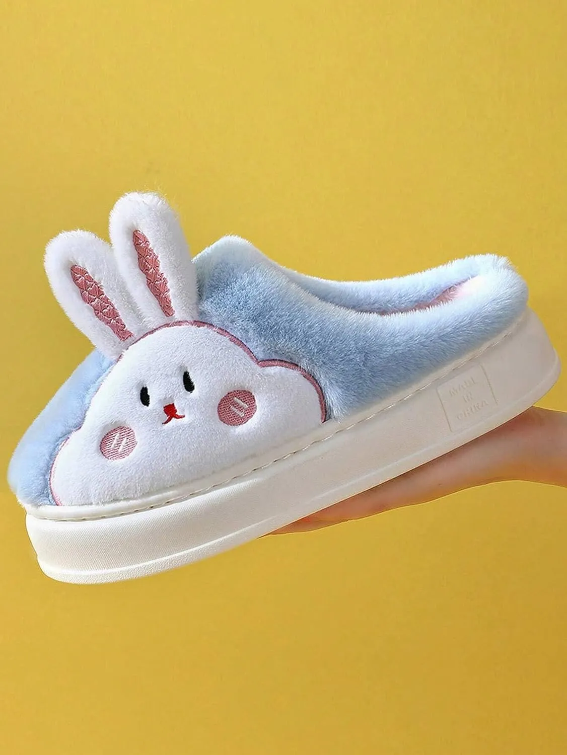 Loizziuy Bunny Slippers Women's Thick-soled Cute Plush Cartoon Rabbit Designed, Anti-slip, Warm Plush Slippers for Indoor