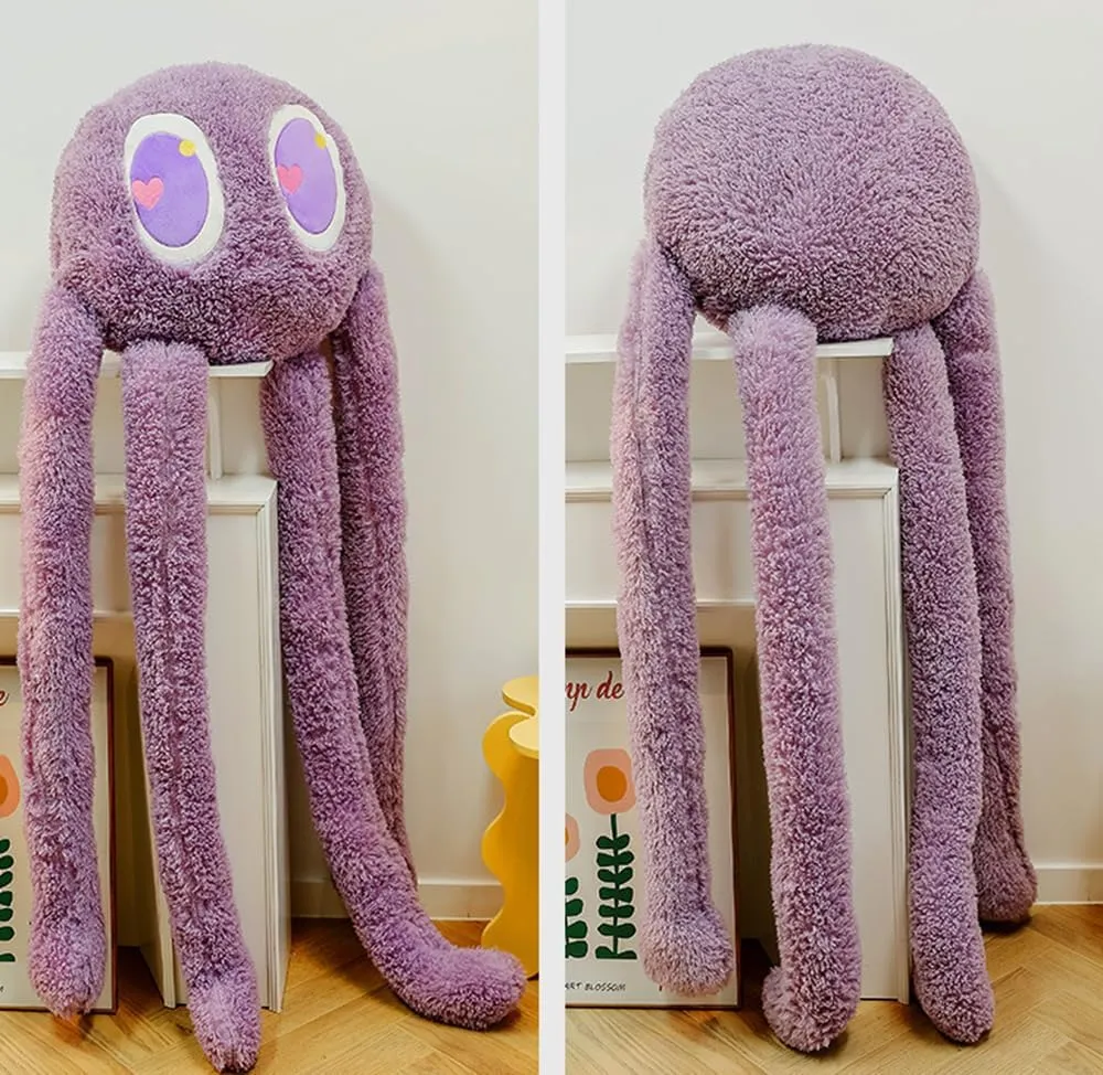 Long Legs Octopus, Large Stuffed Animal Octopus Plush Toy, Pillow, Cushion, Soft Octopus Stuffed Sea Animal, Children's Gift (39 inches high Purple)