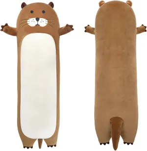 Long Otter Plush Pillow 33.5inch/85cm, Giant Sea Otter Stuffed Animals Toy Cute Otter Plushie Sleeping Hugging Pillow Long Body Throw for Kids(Otter)