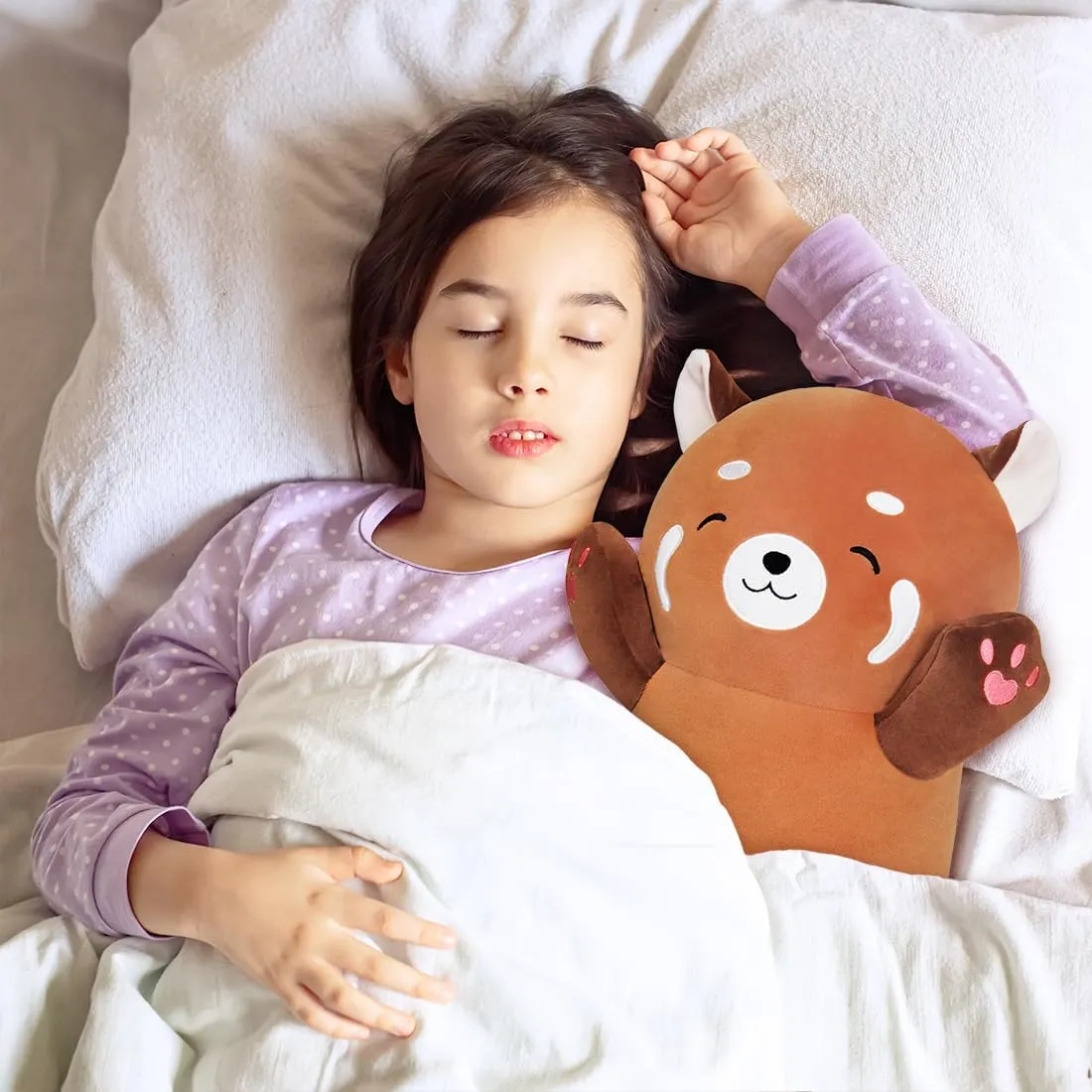 Long Plush Raccoon Pillow - Cute Plush Toy Doll Stuffed Animal Hugging Pillow for Sleeping Gift for Kids and Girls (110cm/43.3in)