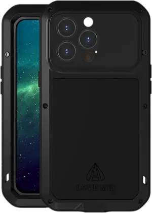 LOVE MEI Compatible with iPhone 13 Pro Max Case,Outdoor Sports Military Heavy Duty Metal Cover Waterproof Shockproof Dustproof Full Body Case with Built in Tempered Glass Screen Protector (Black)