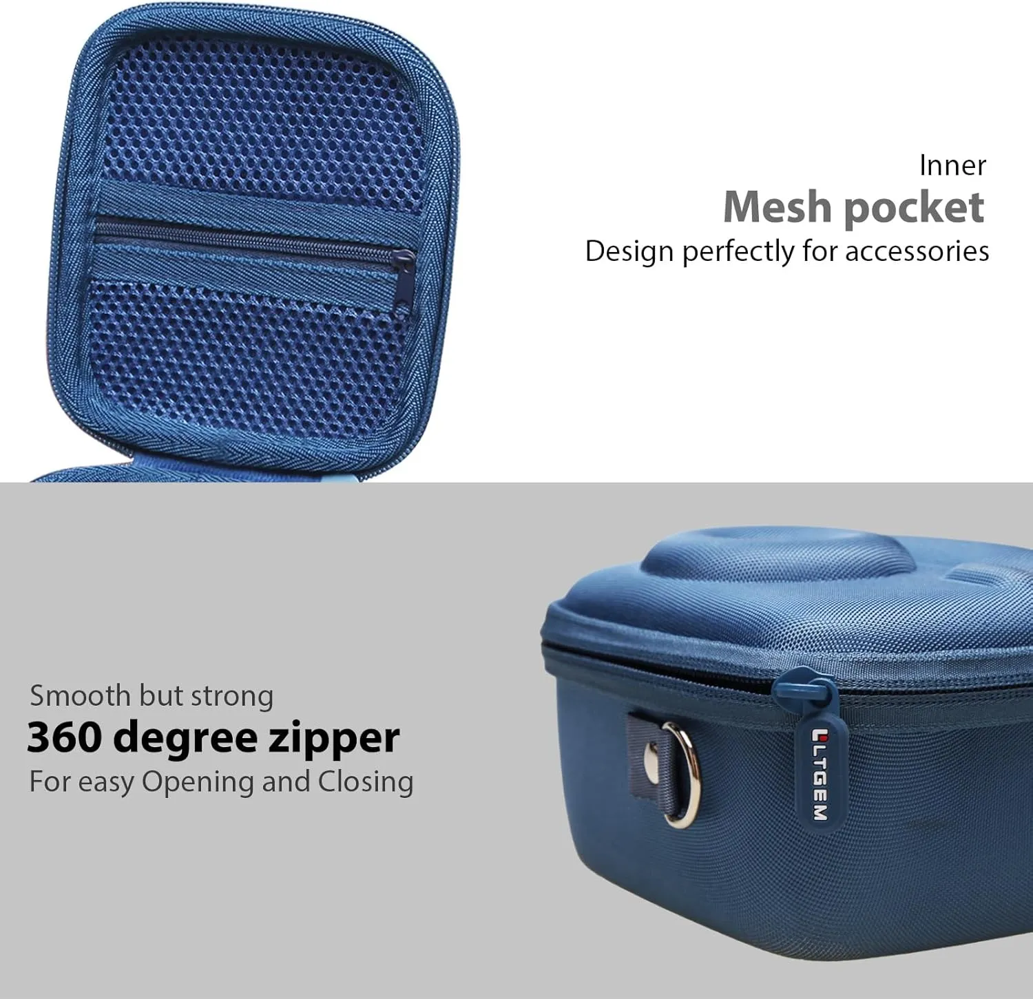 LTGEM Case Compatible with Fujifilm Instax Mini 12/11 / 10/9 / 8/7 / 7  Instant Camera and FUJIFILM Instax Mini Instant Flim with Shoulder Strap, Blue(Case Only)