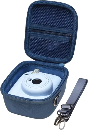 LTGEM Case Compatible with Fujifilm Instax Mini 12/11 / 10/9 / 8/7 / 7  Instant Camera and FUJIFILM Instax Mini Instant Flim with Shoulder Strap, Blue(Case Only)