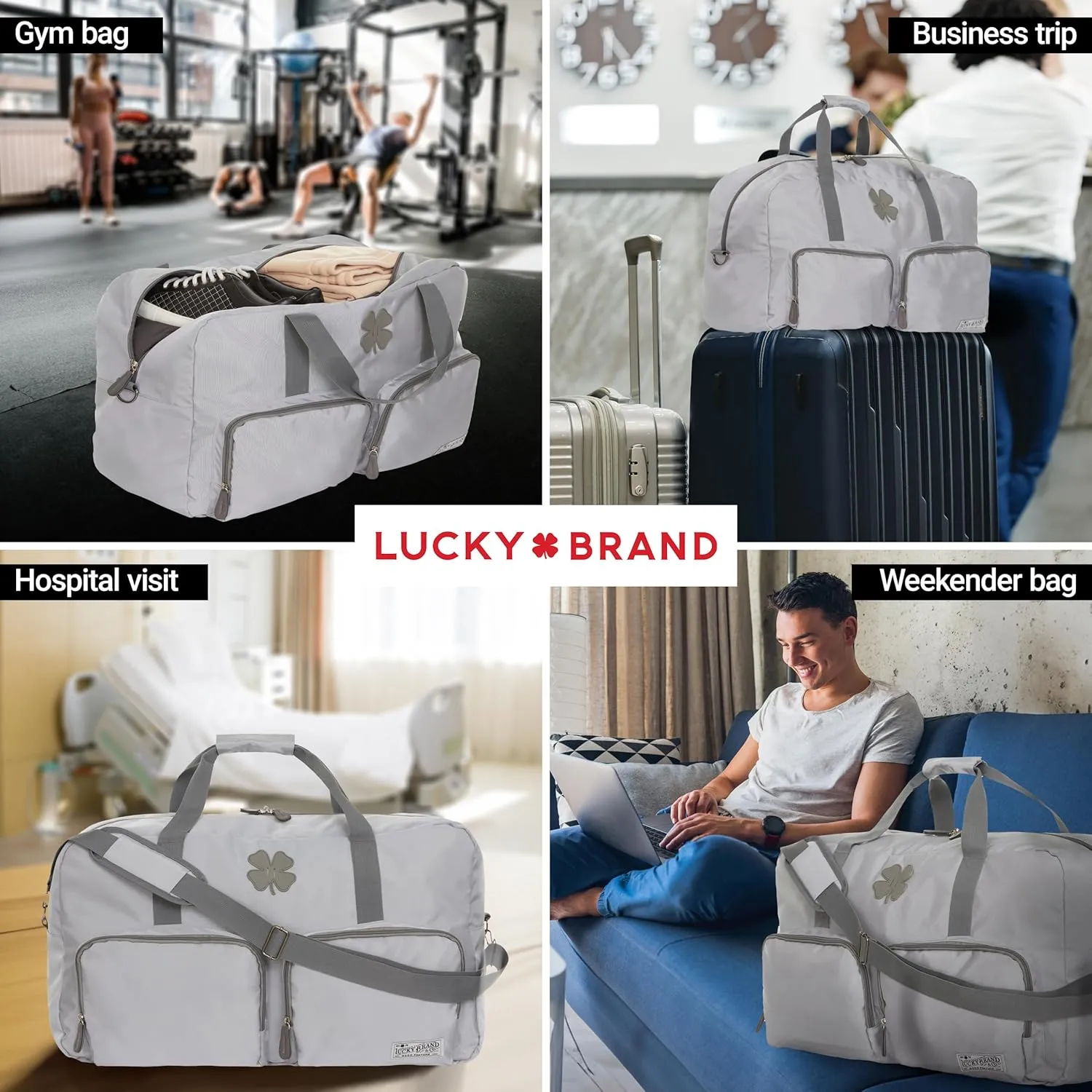 Lucky Travel Duffel Bags 85L, Gym Bag, Travel Bag & Large Duffle Bag for Men, Foldable Overnight Weekender Bags for Women & Men with Adjustable Shoulder Strap,