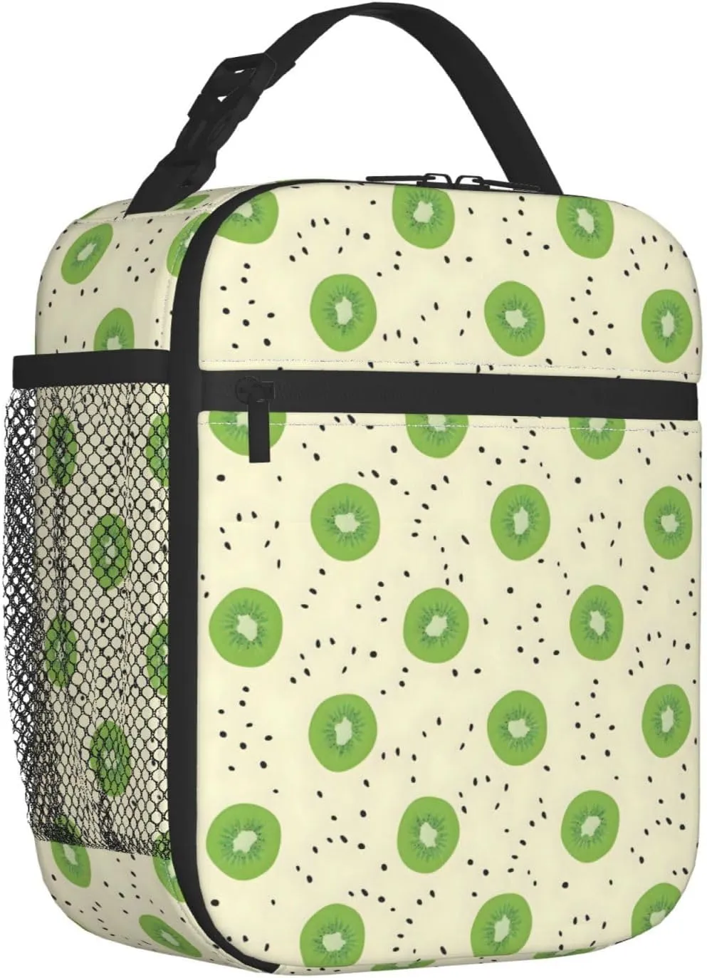 Lunch Box Lunch Bag for Women and Men, Insulated Lunch Box Cooling Tote Reusable Leakproof with Side Pockets, Lunch Tote Bags for Travel/Office/Camping (Kiwi)