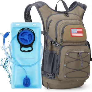 Maelstrom Hydration Backpack, Hiking Backpack with 2L/3L Water Bladder, High Flow Bite Valve Water Backpack Lightweight