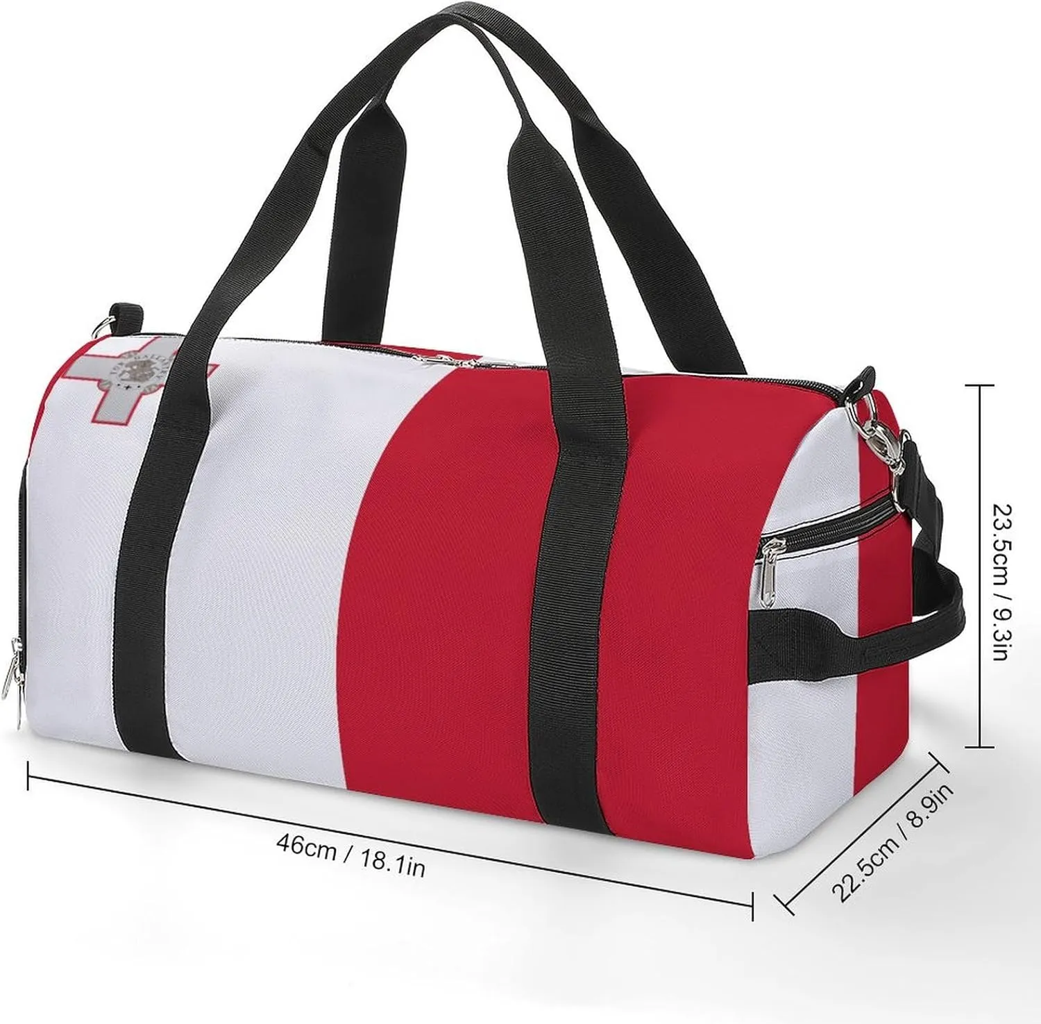 Malta Flag Duffel Bag for Men Women Waterproof with Shoe Compartment