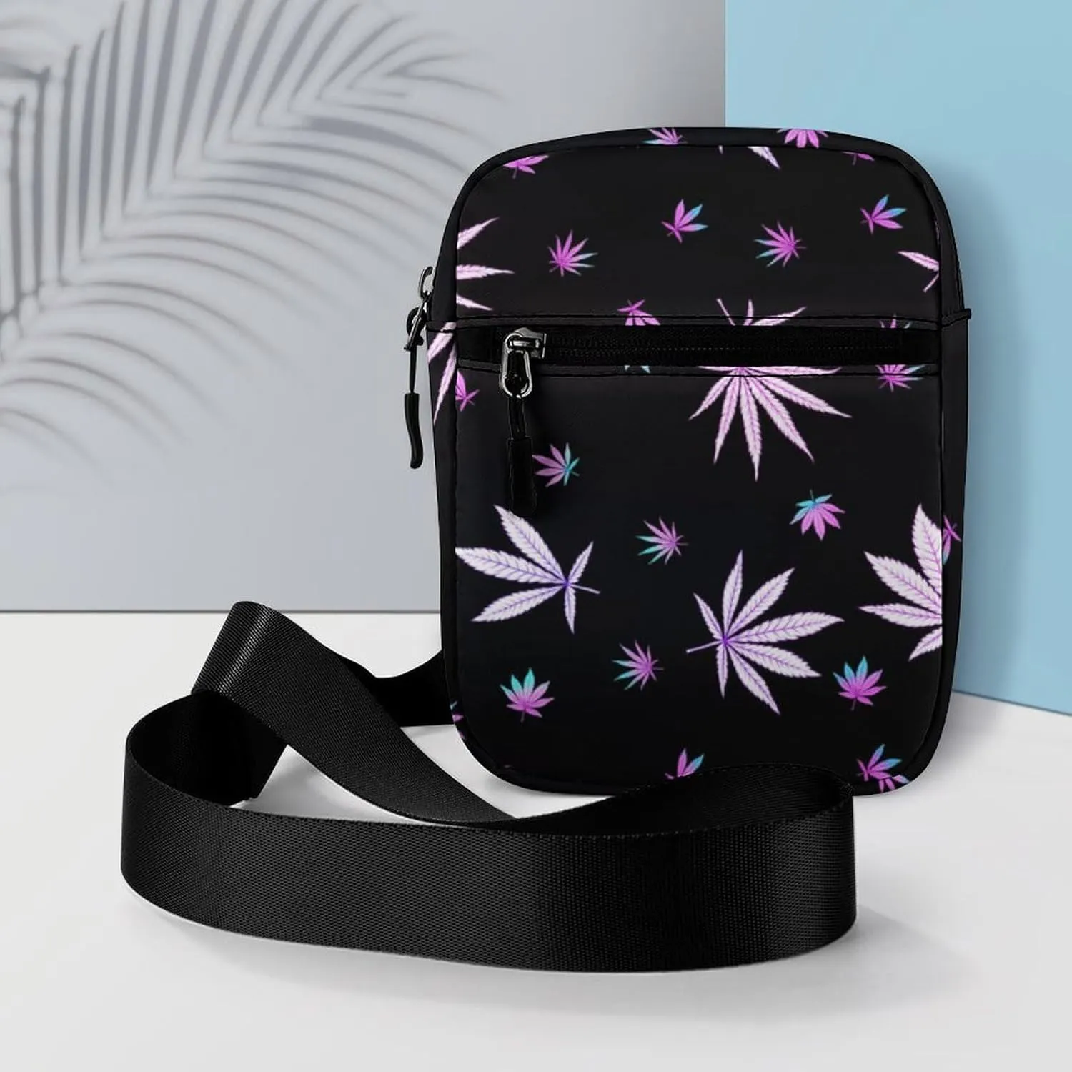 Marijuana Sketch Crossbody Bag Small Shoulder Bag Waterproof, Lightweight And Convenient