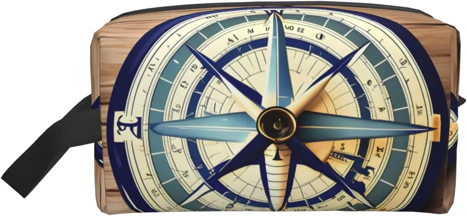 Maritime Sailboat Compass print Travel Toiletry bag Toiletry bag for women men Cosmetic bag Travel accessories for Women Men