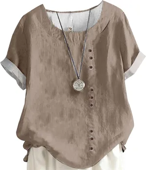 MARSVOVO Casual Short Sleeve T Shirt for Women Crewneck Oversized Tops Lightweight Soft