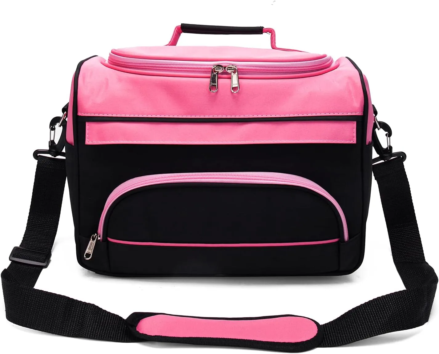 MAXPAND Small Hairdressing Tool Bag Hairdresser Bag with Shoulder Strap Cosmetics Beauty Hairstylist Bag Hair Makeup Salon Organizer Bag with YKK Zipper (PINK), 13.8" x 8.7" x 9.5"