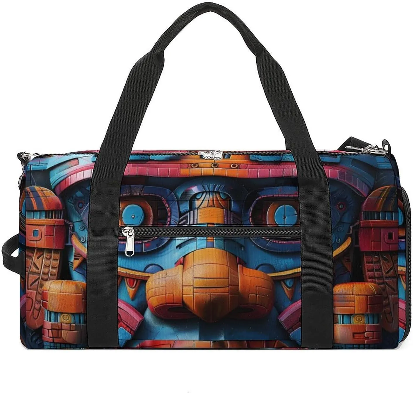 Maya Face Mask Sports Gym Bag for Men Women Travel Duffel Bag with Shoulder Strap