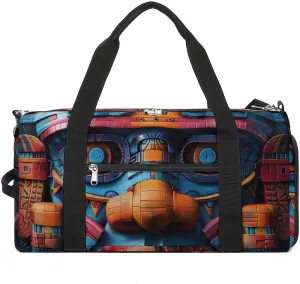 Maya Face Mask Sports Gym Bag for Men Women Travel Duffel Bag with Shoulder Strap
