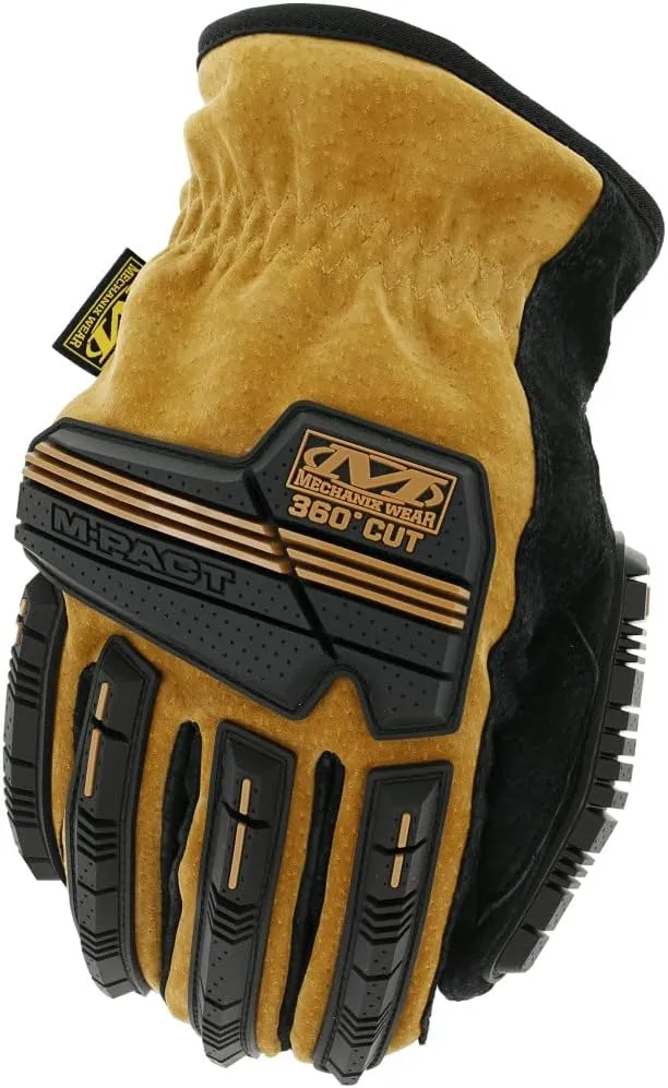 Mechanix Wear: Durahide M-Pact Leather Driver C4-360 - All Around A4 Cut Resistance, Abrasion Resistance