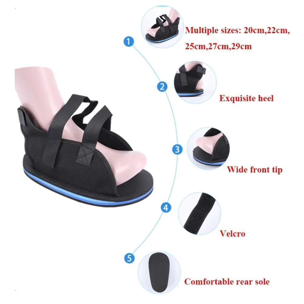 Medical Open Toe Plaster Cast Shoe Postoperative Recovery Walking Gypsum Shoe Rehabilitation Shoes Toe Valgus Surgical Fixed Shoes Ankle Brace Sprain Fixation Stability Shoe Toe Separators Protectors