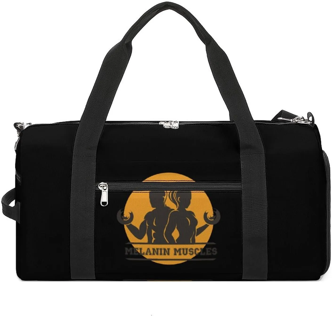 Melanin And Muscles Travel Gym Bag Sport Workout Duffel Bags with Compartments And Side Pocket