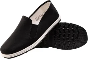 Men Chinese Traditional Kung Fu Martial Arts Tai Chi Rubber Old Beijing Canvas Shoes, Traditional Comfortable Non Slip Tai Chi Shoes, for Both Indoor and Outdoor Use, Parkour, Taekwondo