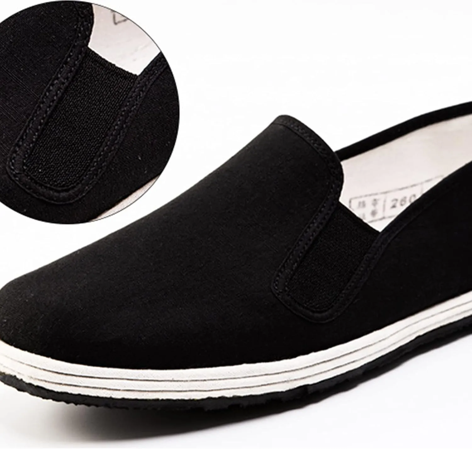 Men Chinese Traditional Kung Fu Martial Arts Tai Chi Rubber Old Beijing Canvas Shoes, Traditional Comfortable Non Slip Tai Chi Shoes, for Both Indoor and Outdoor Use, Parkour, Taekwondo