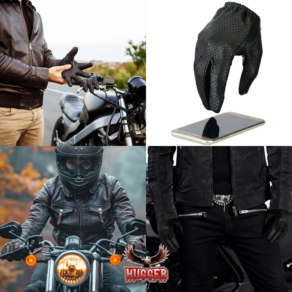 Men's Air Pro Sport Motorcycle, Driving, Police Patrol Summer Glove Water Resistant Leather